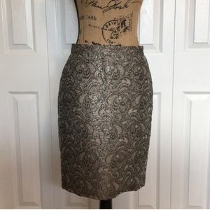 Ann Taylor Floral Brocade Pencil Skirt